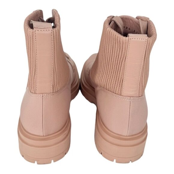 Gianvito Rossi Pink Canvas Lace Up Combat Boots - Picture 5 of 8